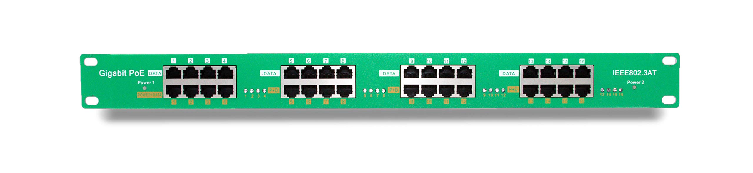 16 Port Gigabit PoE Injector with Dual 56V 120W UL Power Supplies - 802.3at Compatible for IP Cameras, VoIP Phones & Wireless Access Points - Network Power Over Ethernet Solution for Office & Home Security Systems