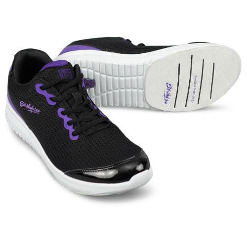 KR Strikeforce Glitz Black & Purple Women's Bowling Shoes - Perfect for League Play & Tournament Performance