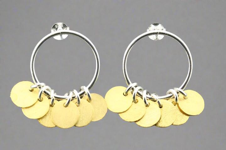 Bowie Hoop Stud Earrings for Women - Gold & Silver Plated Dangle Earrings - Perfect for Parties, Weddings & Everyday Wear