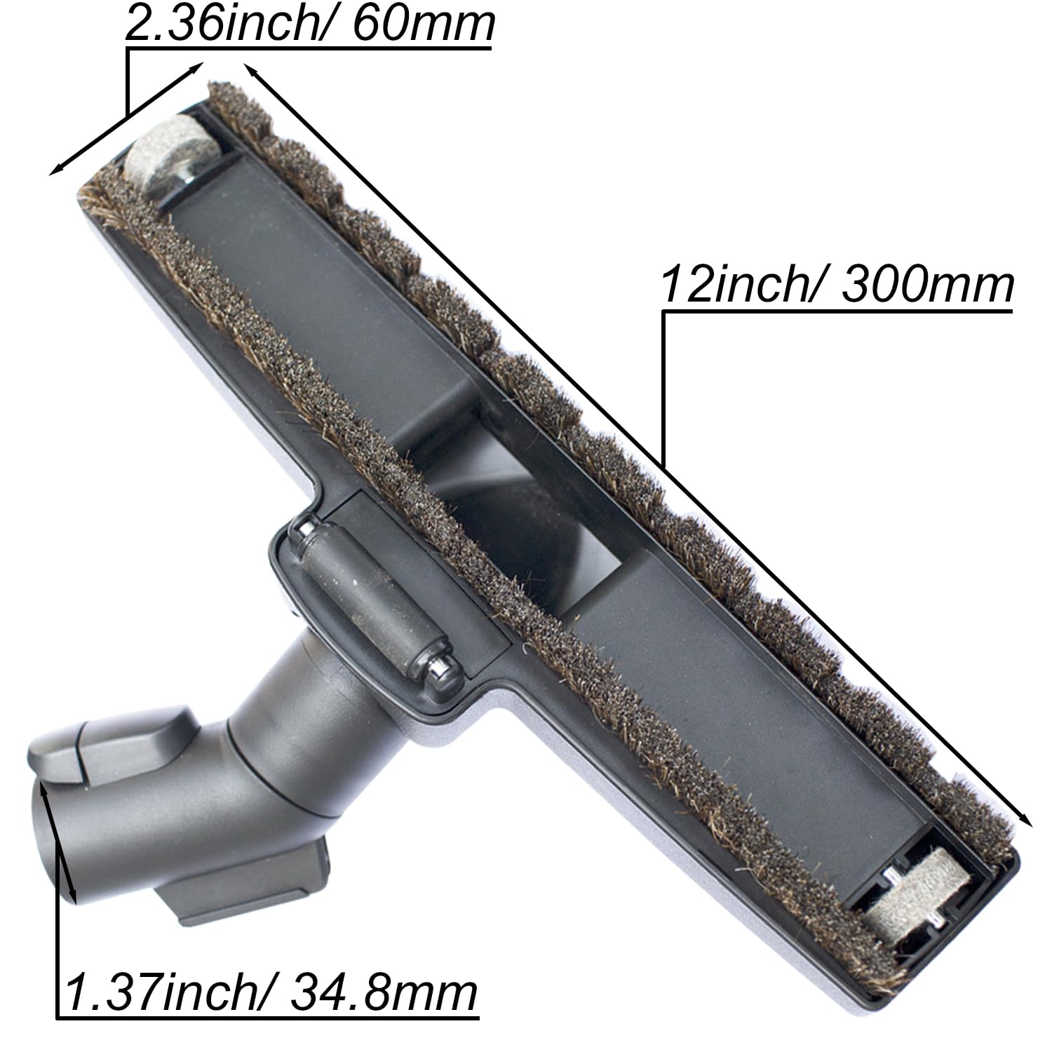 Miele Vacuum Brush Attachments with Wheels - 1-3/8 Inch Horse Hair Hardwood Floor Vacuum Cleaner Accessories for Carpet, Tile & Hard Floors - Perfect for Deep Cleaning Pet Hair, Dust & Debris in Homes & Offices