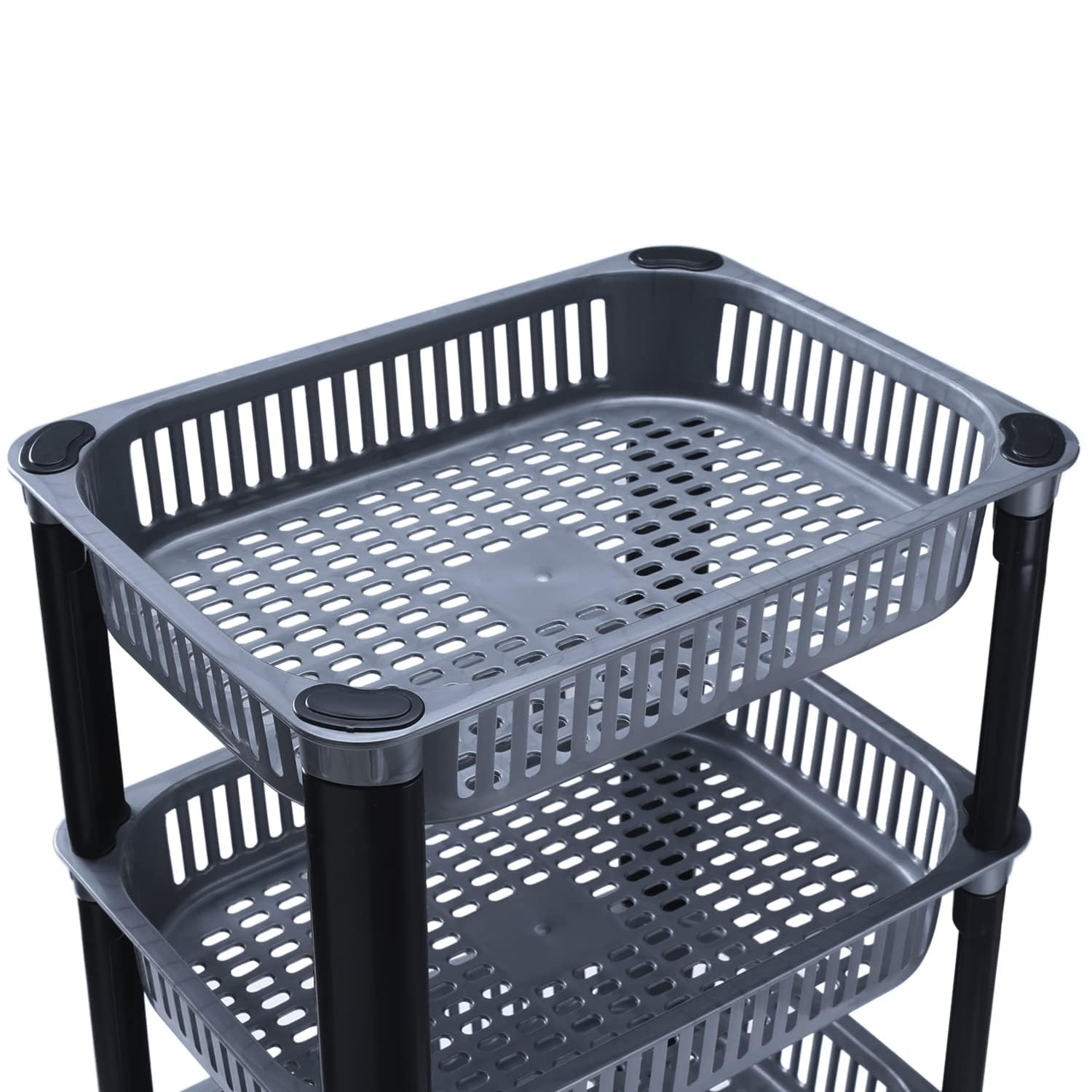 Kepzell 2-Tier Multi-Purpose Storage Organizer Cart for Kitchen, Bathroom, Pantry - Perfect for Vegetables, Fruits, Snacks, Onions, Potatoes & Home Organization | Space-Saving Rolling Trolley for Small Spaces & Clutter-Free Living
