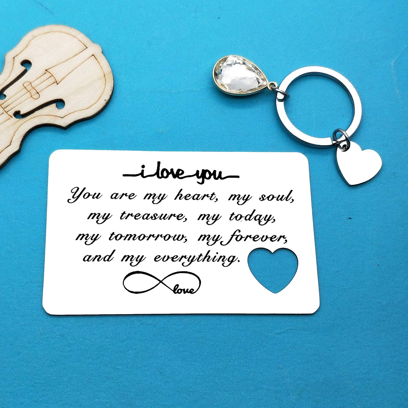 **Personalized Engraved Wallet Insert Card - Romantic Gift for Boyfriend, Husband, Fiance - I Love You Anniversary, Christmas, Birthday & Valentine's Day Gift for Men - Perfect for Weddings, Proposals & Special Occasions**