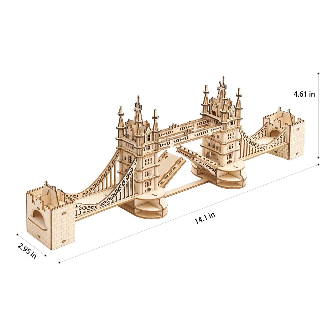 3D Wooden Puzzle Tower Bridge with LED Lights - DIY Model Kit for Adults & Teens - Home Decor, Gift Idea for Puzzle Lovers (London Landmark Building Toy) | Perfect for Relaxation, STEM Education & Office Desk Display