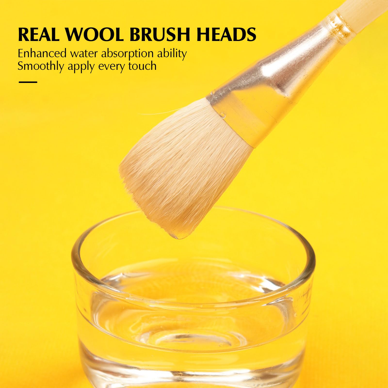 11 Pcs Wool Pottery Glaze Brushes for Ceramic Painting - Soft Durable Wool Bristles, Precision Detailing Tools, Easy Clean Hake Brushes in Multiple Sizes - Perfect for Pottery Glazing, Ceramic Art, DIY Crafts & Home Decor Projects