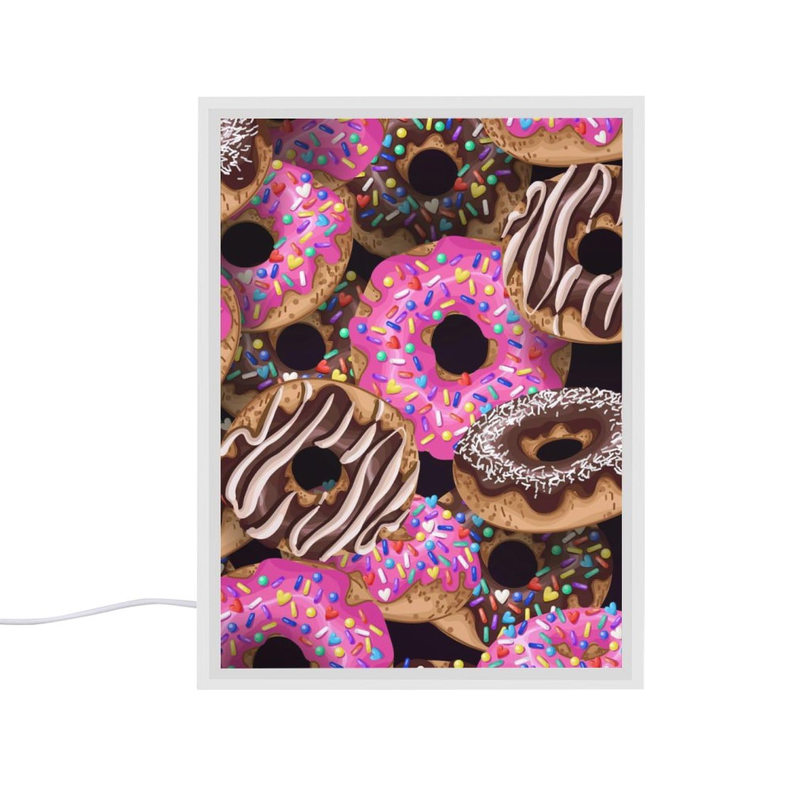 Personalized Yummy Donuts LED Night Light - Cute Desk Lamp for Bedroom, Kids Room Decor & Gift Idea - Sweet Donut-Shaped Table Decoration for Birthday, Nursery, Dorm Room
