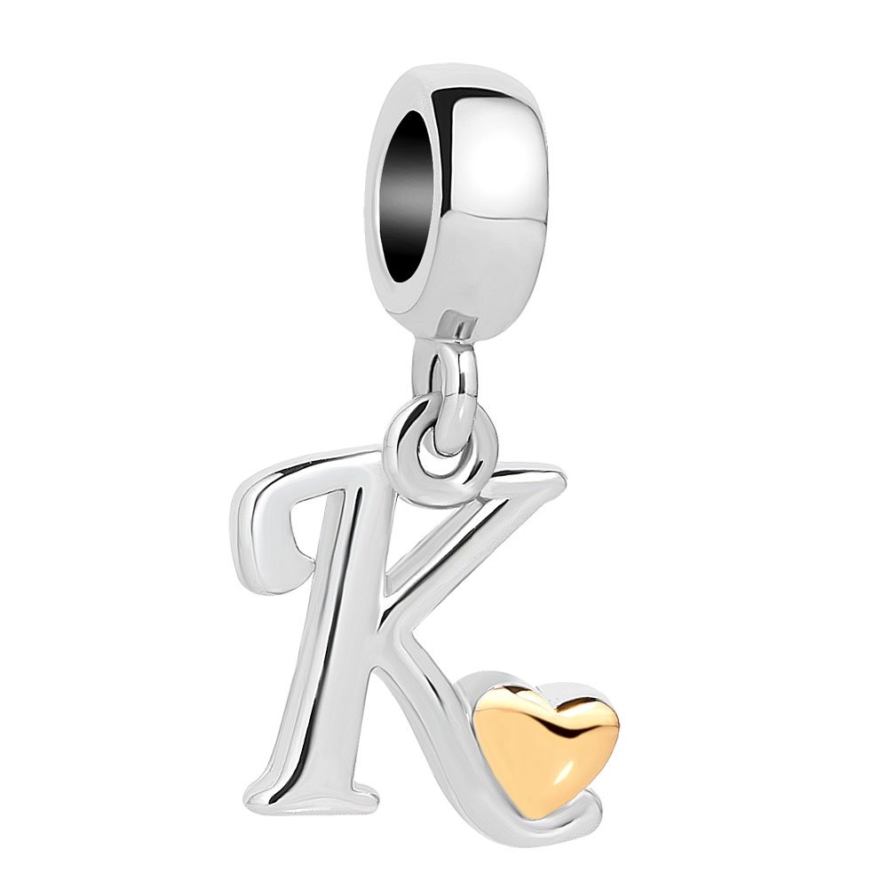 A-Z Alphabet Letter Charms for Bracelets - Dangle Beads for DIY Jewelry Making, Custom Name Necklaces & Friendship Bracelets - Perfect for Gifts, Crafts, and Personalization