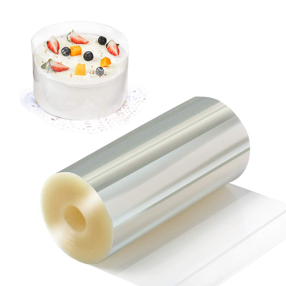 BUTEFO 4 x 394 Inch Clear Acetate Cake Collars - Transparent Mousse Cake Strips for Chocolate Baking & Decorating | Perfect for Professional Chefs & Home Bakers