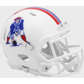 New England Patriots 1982-1989 Riddell Mini Speed Throwback Helmet - Vintage NFL Collectible for Fans, Display & Memorabilia Collection