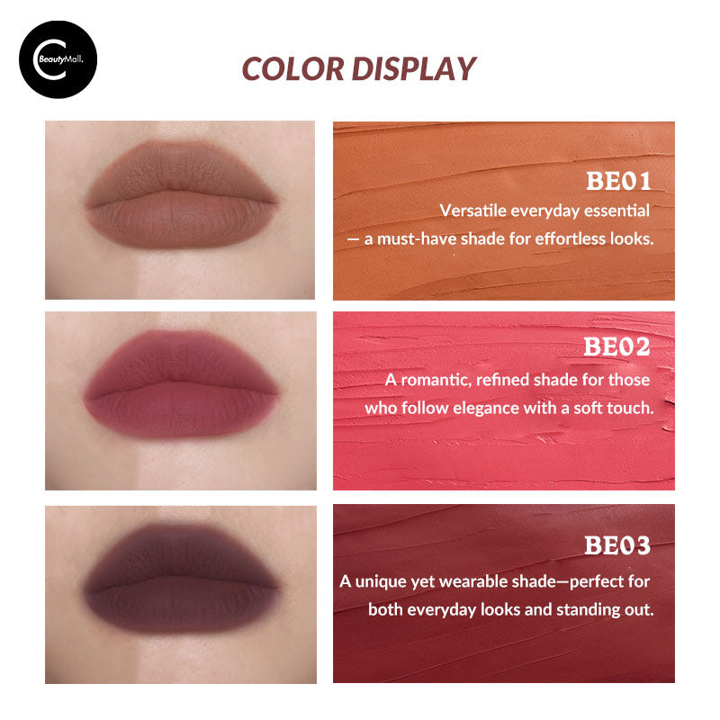 BEINIDAR Velvet Tip Matte Lipstick - Long Lasting, Highly Pigmented, Non-Drying Liquid Lipstick for Women | Perfect for Daily Wear, Parties, and Special Occasions