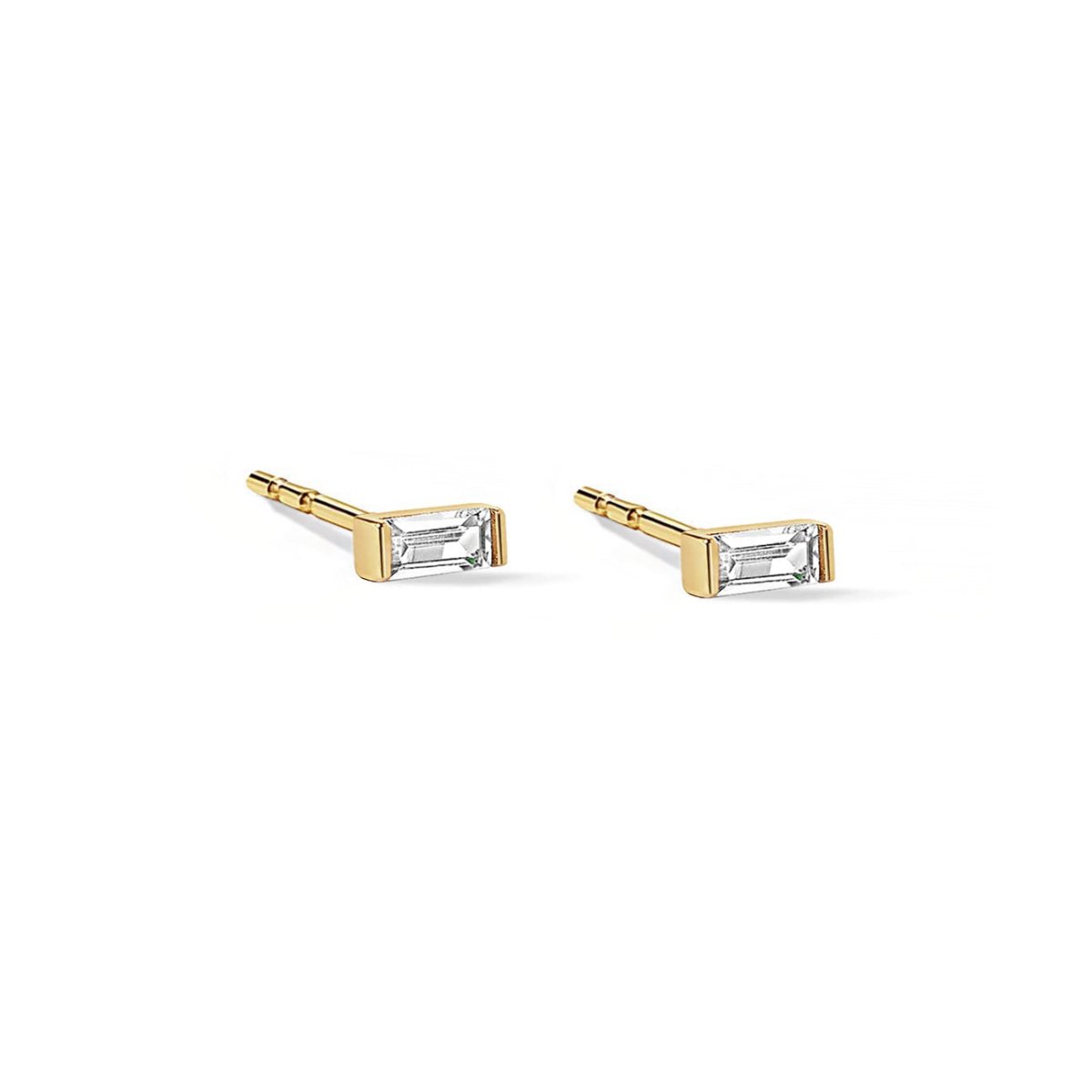 Tiny Baguette Stud Earrings - Dainty Gold/Silver French Bread Inspired Jewelry - Perfect for Everyday Wear, Date Nights & Gift Giving