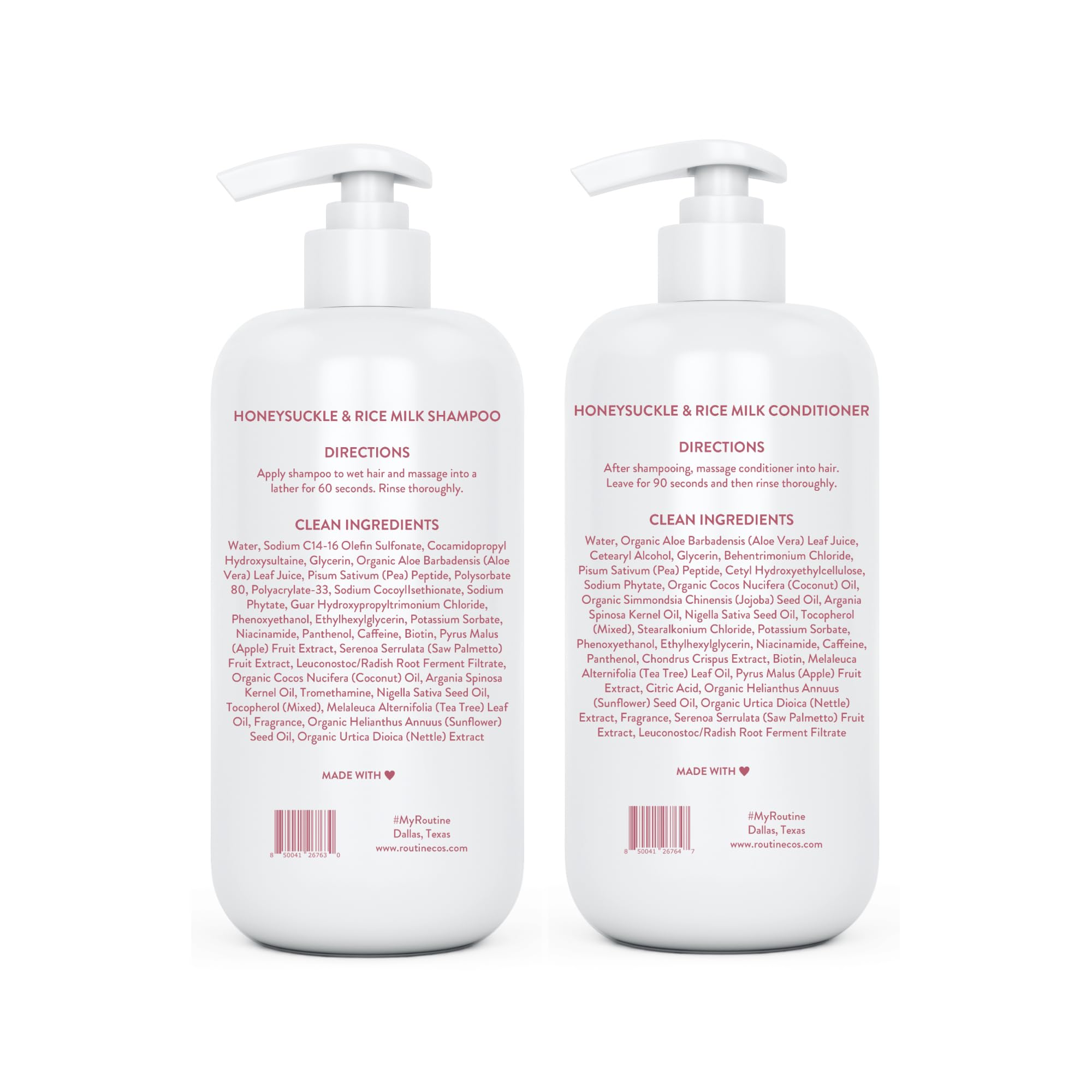 Routine Wellness Anti-Thinning Honeysuckle & Rice Milk Shampoo and Conditioner Set for Thinning Hair - Biotin Enriched Hair Growth Treatment - Volumizing & Strengthening Hair Care for Daily Use at Home or Salon