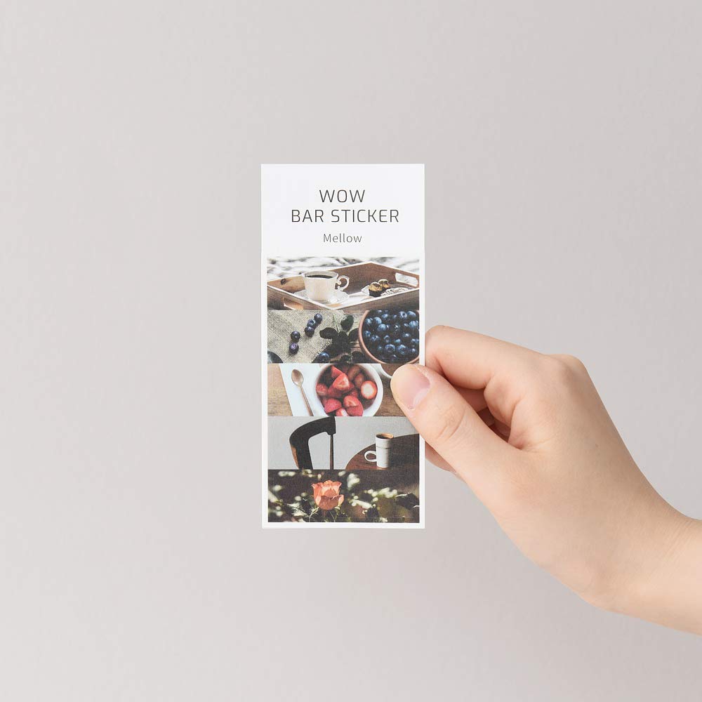 Monolike Wow Bar Sticker Photo Set - Mini Cute Square Stickers for Scrapbooking, Journaling, DIY Crafts & Planner Decoration