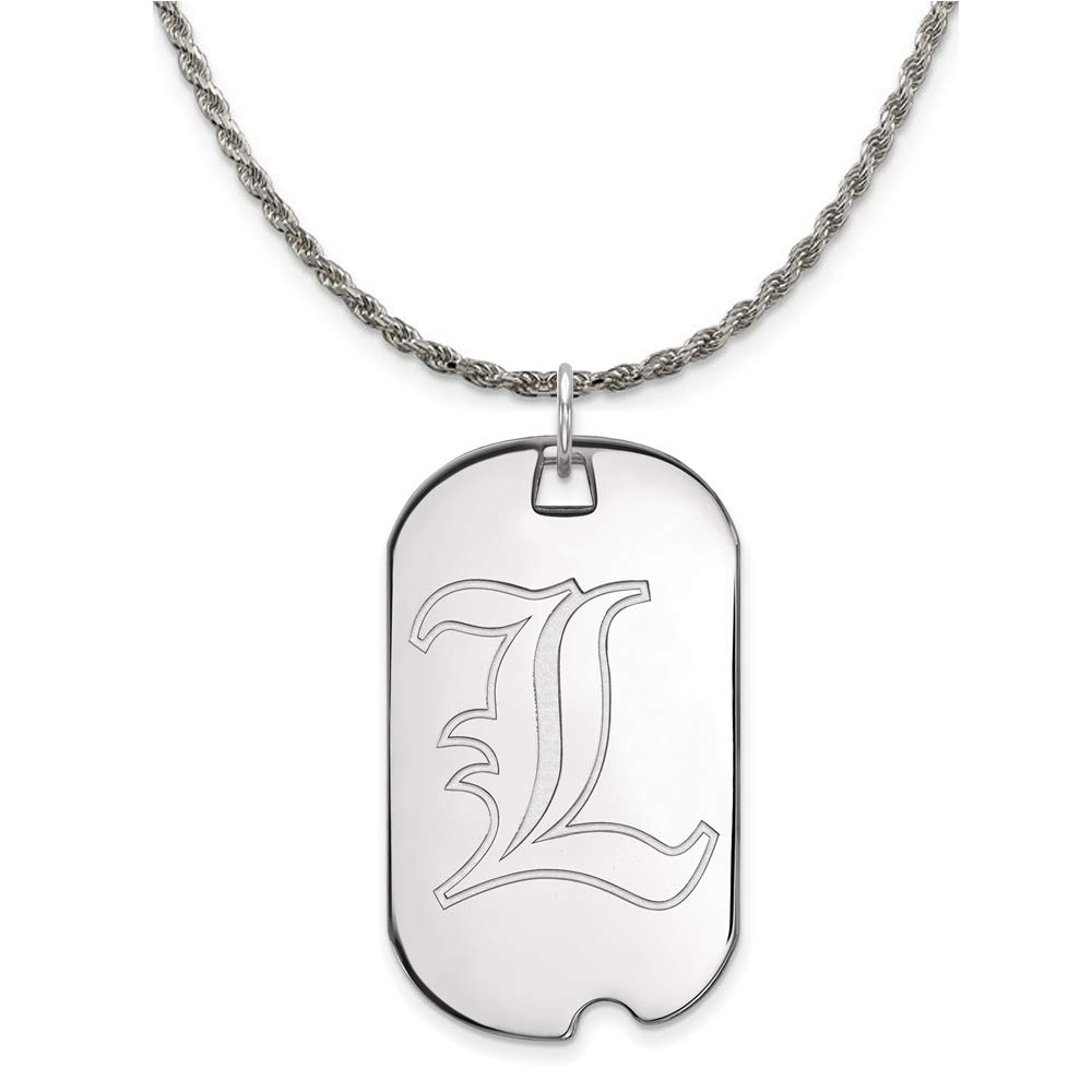 Louisville Cardinals Black Bow Silver Dog Tag Pendant Necklace - Perfect for Game Day, Gifts & Fan Apparel