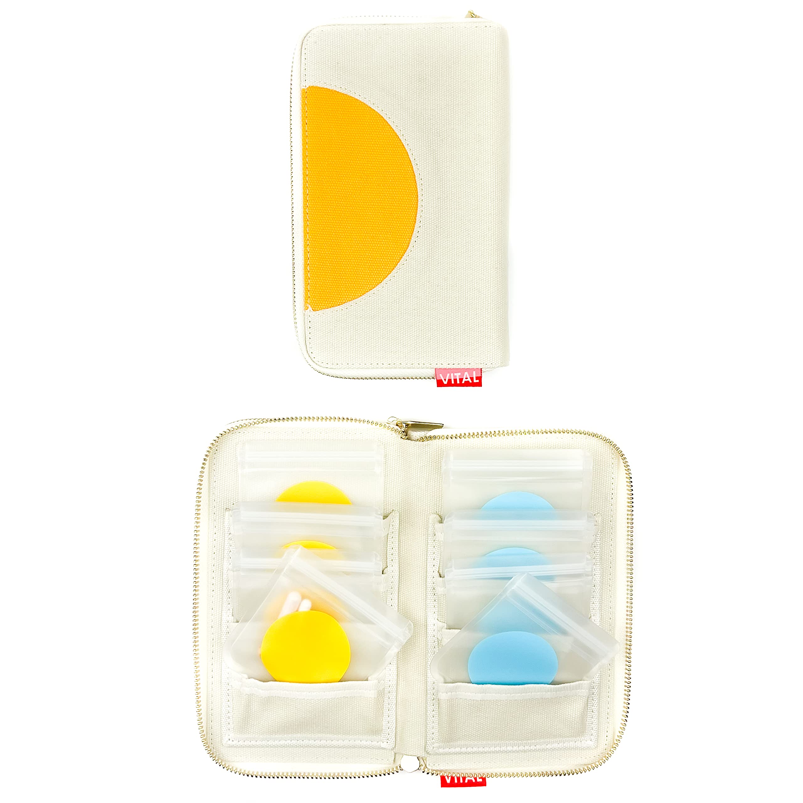 Vital Purse - Premium Vitamin & Supplement Organizer for Daily Use (Sunshine Yellow) | Perfect for Travel, Gym & Home Organization