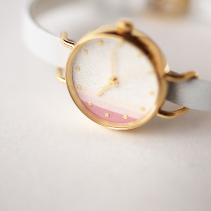 Elegant Women's Wristwatch - White & Pink Japanese Handmade Watch for Casual, Office & Special Occasions