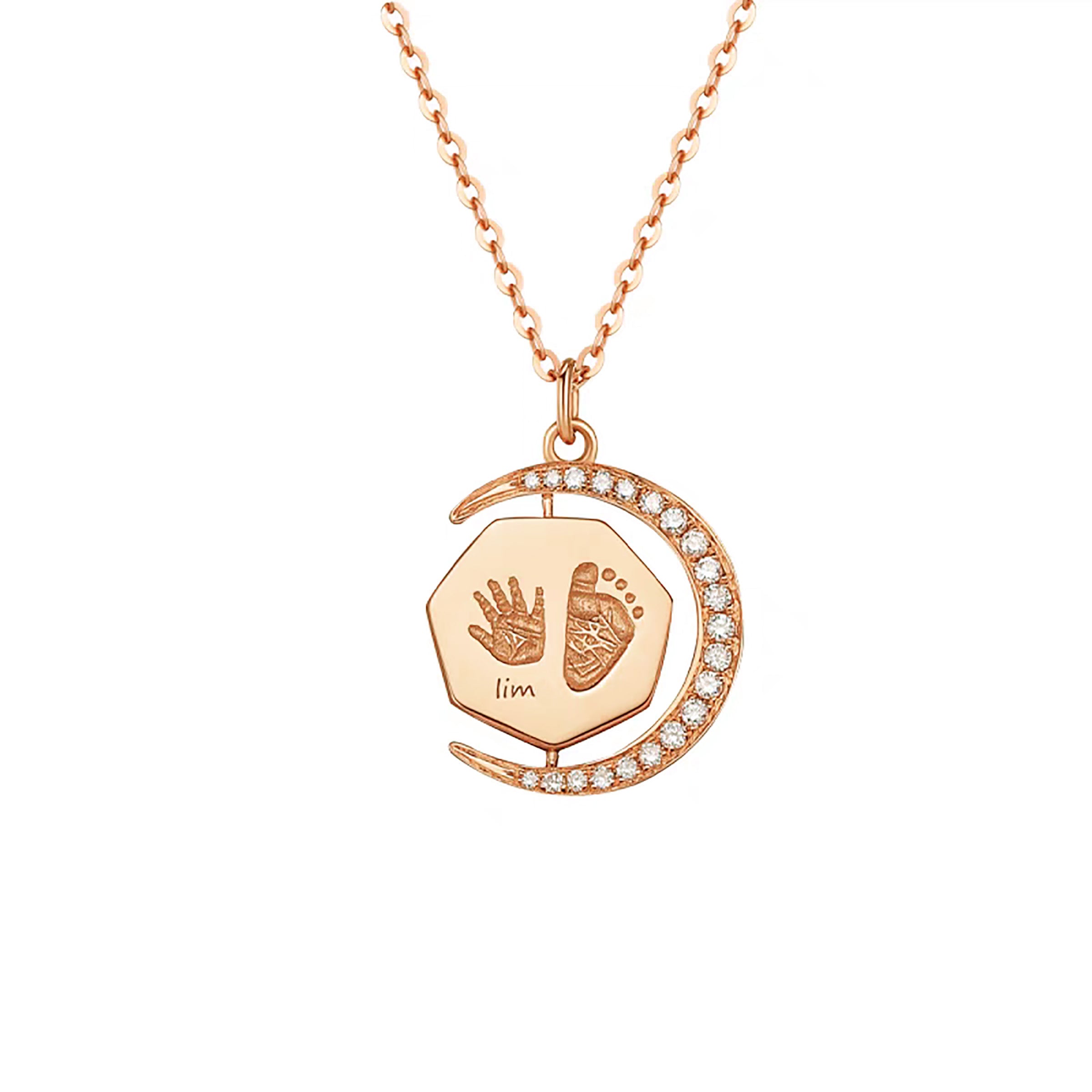 Solid Gold Footprint Necklace - Personalized Jewelry for Moms, Baby Keepsake Gift - Perfect for Mother's Day, Christening & Newborn Celebrations