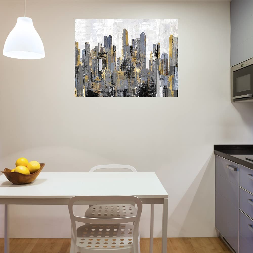 Paul Duncan Urbana Canvas Wall Art - 46x35 Inch Ready to Hang Fine Art Print for Living Room, Bedroom, Office Decor - Modern Home & Office Wall Decor for Bathroom, Kitchen, Bar, Dining & Guest Room