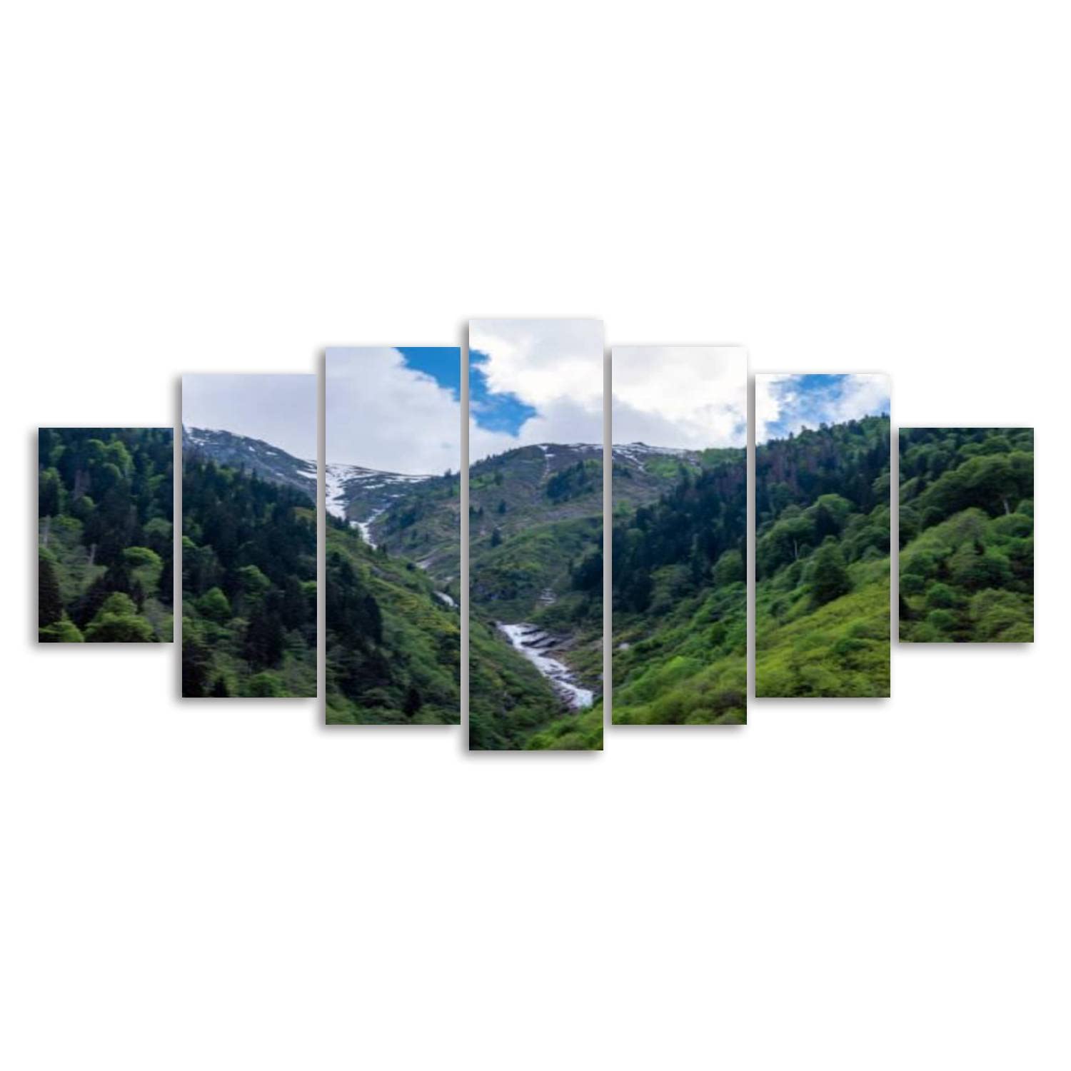 Stunning Landscape Canvas Wall Art - 7 Panel Framed Painting for Living Room, Bedroom & Office Decor - Large Size Ready to Hang - Perfect for Home, Office & Gift Giving