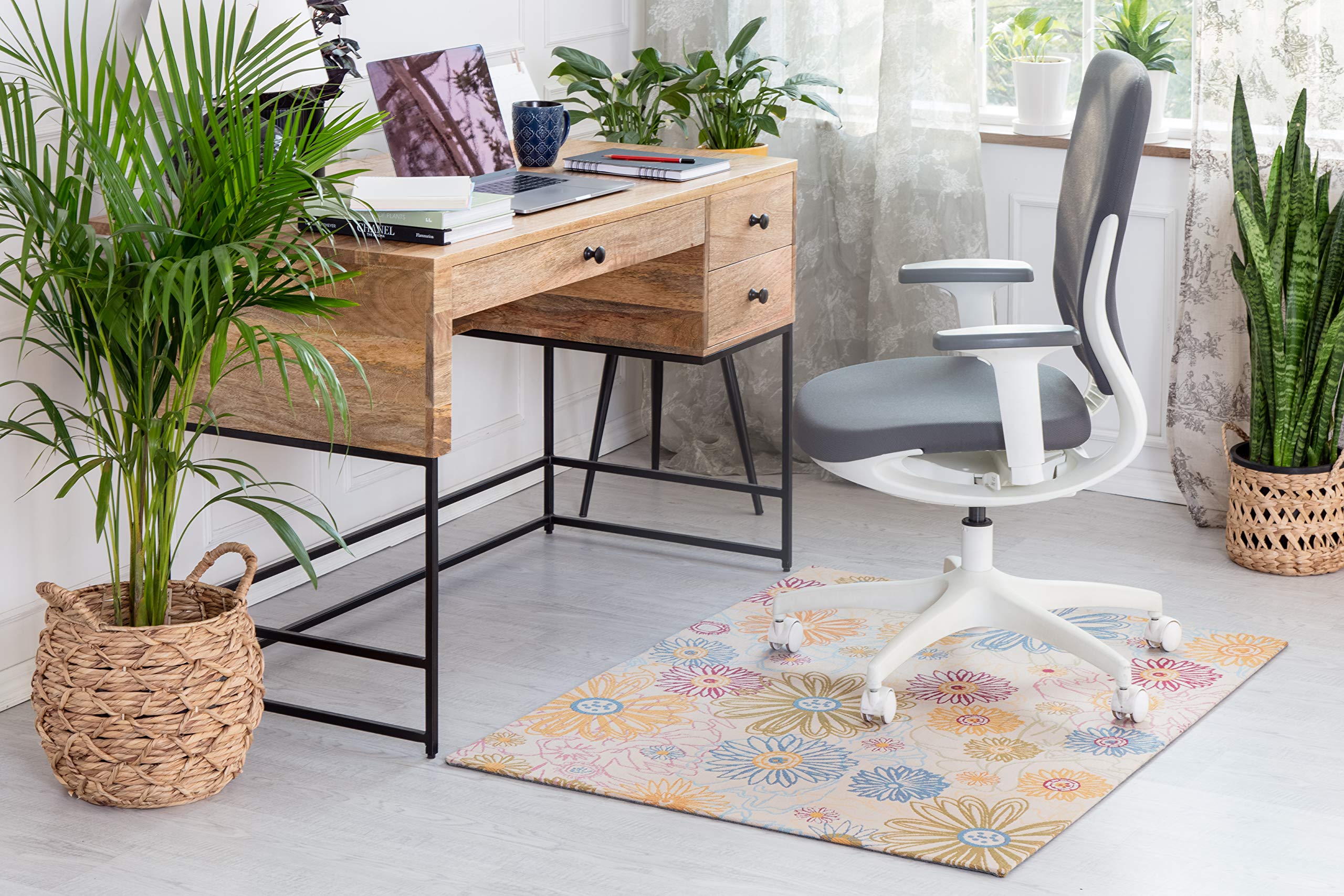 Premium Jacquard Woven Chair Mat with Anti-Slip Backing - 36