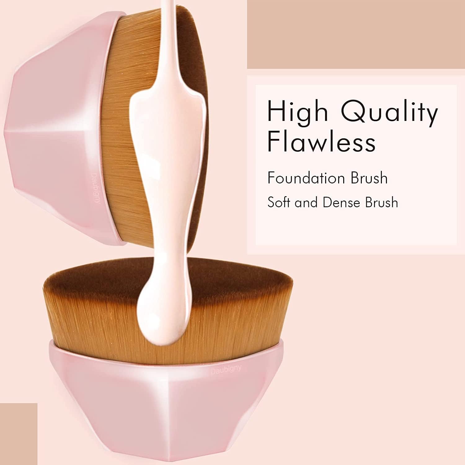 Sunaina Professional Makeup Foundation Brush - Liquid, Powder & Cream Blending Brush with Soft Nylon Bristles for Flawless Application | Includes Protective Case | Perfect for Everyday Makeup, Contouring & Professional Use (Pack of 1)
