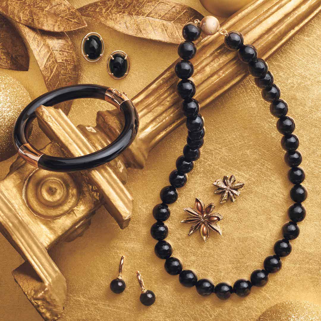 Black Jade Pacific Bangle - Elegant Handmade Jewelry for Women, Perfect for Parties, Weddings & Special Occasions