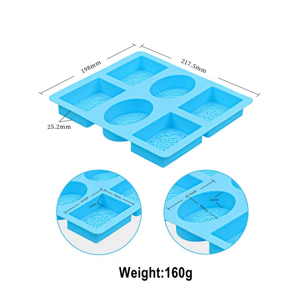 2-Pack Silicone Soap Molds for Handmade Soap Making - Rectangle, Oval & Flower Shapes - Reusable Baking & Bath Molds for DIY Crafts, Gifts & Home Spa Relaxation