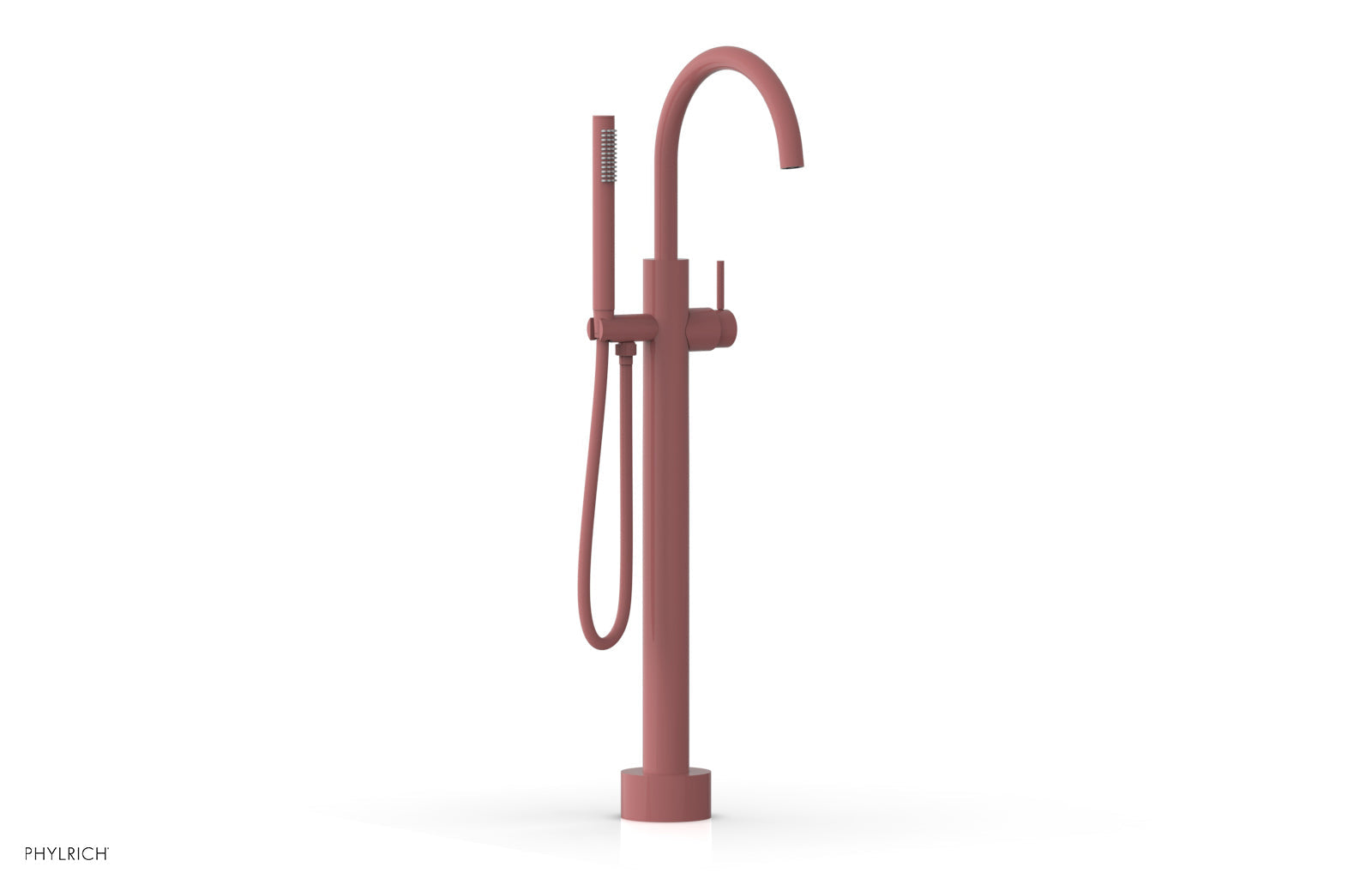 BASIC II Low Floor Mount Tub Filler with Lever Handle & Hand Shower - 230 45 03 - Perfect for Modern Bathroom Renovations and Spa-Like Shower Experiences