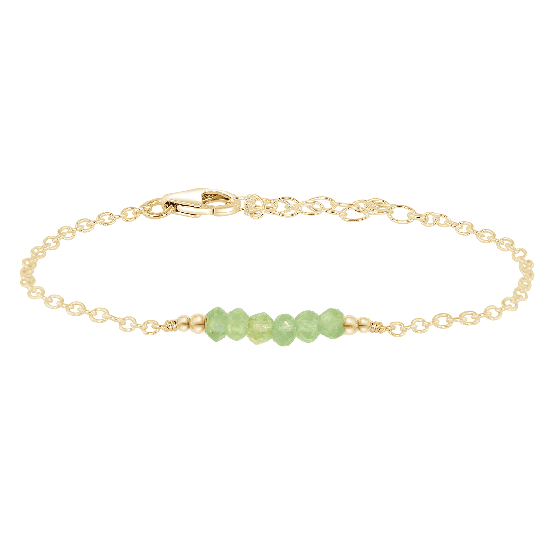 Sparkling Green Prehnite Gemstone Faceted Bead Bar Bracelet for Women - Handmade Healing Crystal Jewelry for Meditation, Yoga & Spiritual Gifts