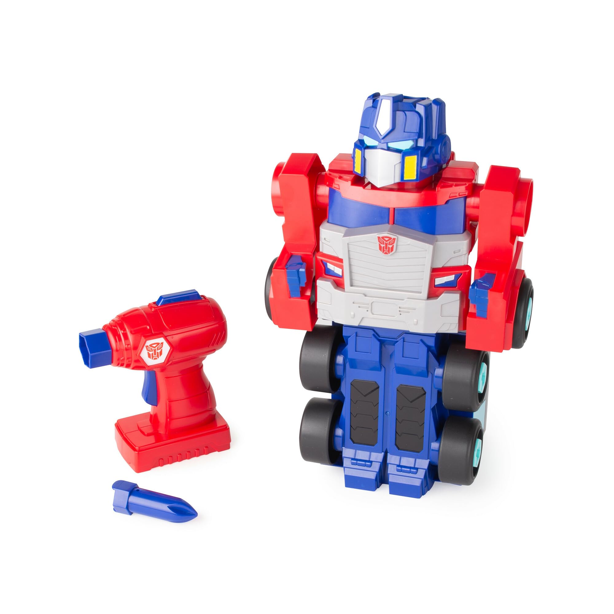 Optimus Prime Building Toys for Kids - STEM Educational Robot Construction Set with Electric Drill & AA Batteries - Transformers Action Figure for Boys & Girls Ages 18+ Months - Perfect for Birthday Gifts & Creative Playtime