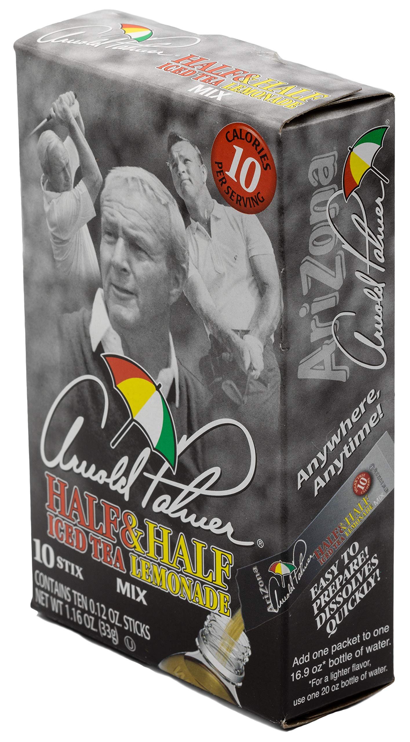 Arizona Tea Arnold Palmer Mix Stix - Half Iced Tea & Half Lemonade Powder Drink Mix (10 Sticks, 1.2 Oz Each, Pack of 12) | Perfect for On-the-Go, Office, Travel & Outdoor Activities