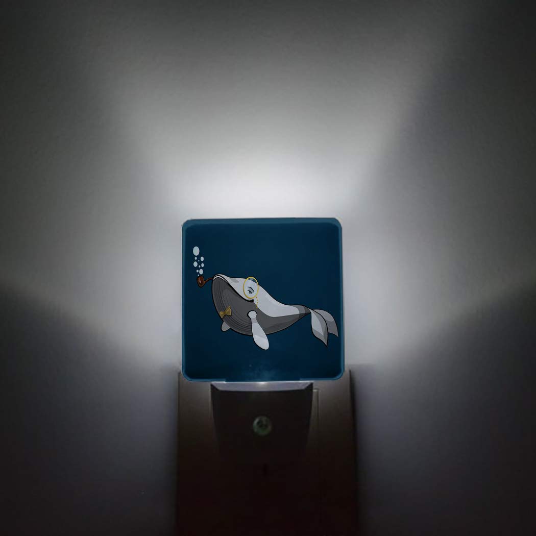 Whale Night Light for Kids - LED Plug-in Wall Nightlight with Auto Dusk-to-Dawn Sensor, Cartoon Sea Animal Design for Nursery, Bedroom, Bathroom, Hallway & Stairs - Perfect for Nighttime Safety and Soothing Sleep