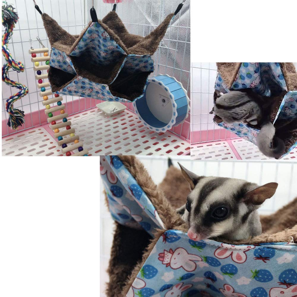 Oncpcare Small Pet Cage Hammock - Triple Bed for Sugar Gliders, Rats, Guinea Pigs | Cozy Ferret Tunnel & Cave Bedding | Perfect for Chinchillas, Parrots, Hamsters | Ideal for Cage Accessories & Small Animal Comfort