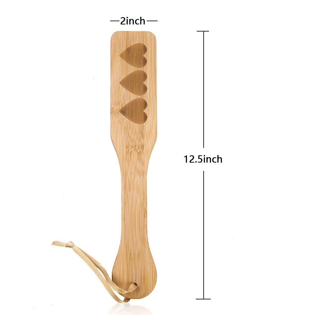 Premium 12.5 Inch Bamboo Spanking Paddle for Adults - Heart-Shaped BDSM Toy for Sensual Play & Couples Bonding - Perfect for Spanking Games, Role Play & Intimate Moments