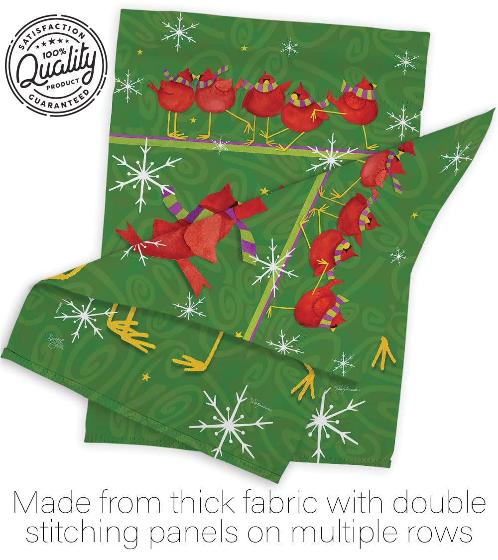 Callin All Cardinals Winter House Flag Set 28x40 - Outdoor Holiday Decor