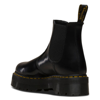 2976 Quad Black Smooth Chelsea Platform Boots for Women - Stylish & Comfortable Ankle Boots for Fall, Winter & Everyday Wear