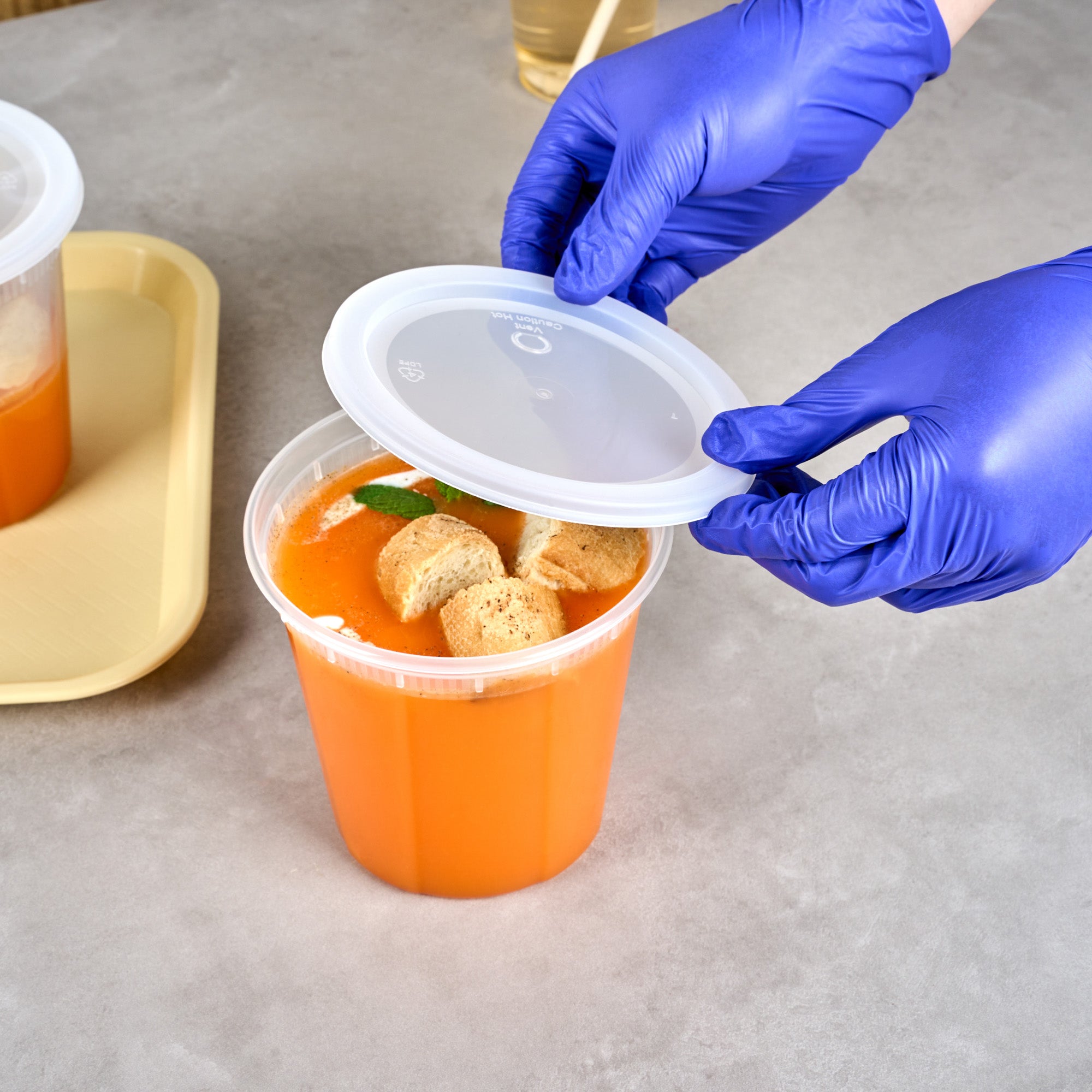 32 oz Round Clear Plastic Soup Containers with Lids - 50 Pack, Microwave Safe & Leak Proof Food Storage Containers for Takeout, Meal Prep, Catering & Leftovers (5