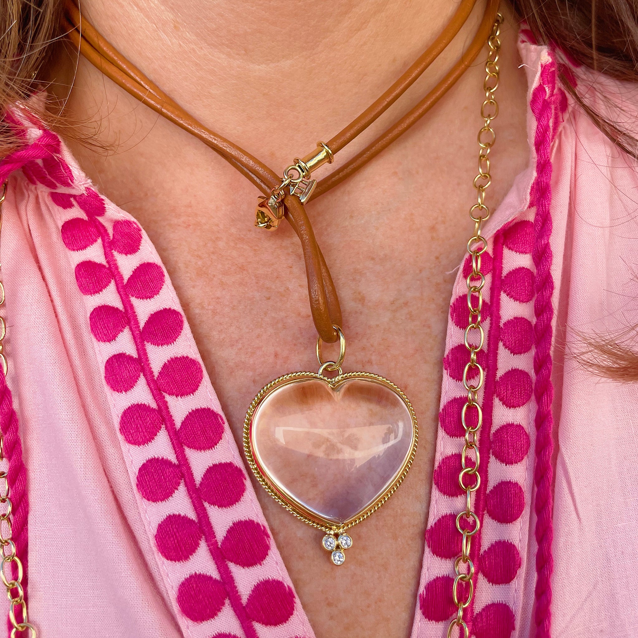 Temple St. Clair Rock Crystal Heart Pendant Necklace - 18K Gold Plated Elegant Jewelry for Women, Perfect Gift for Valentine's Day, Anniversary & Special Occasions