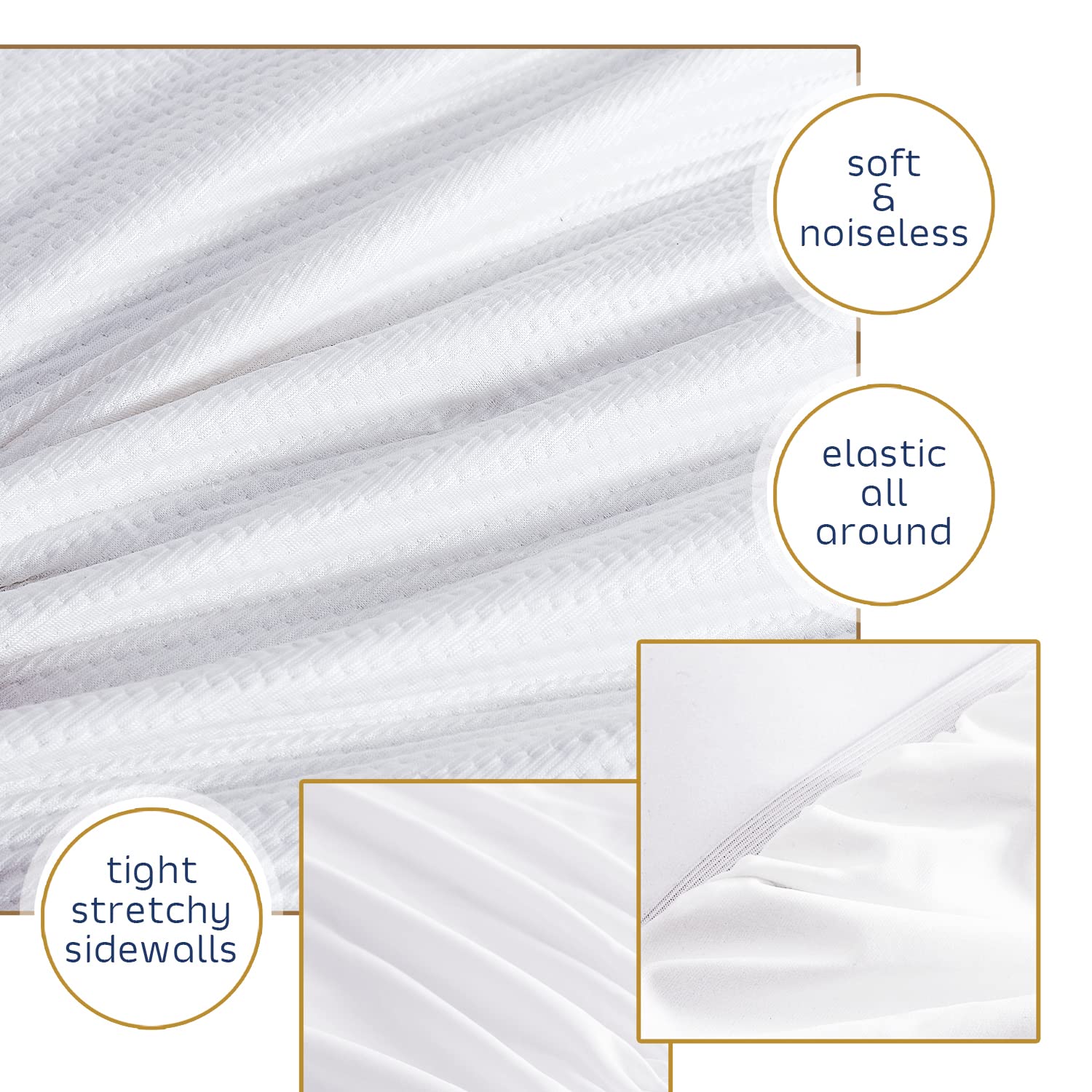 Nestl Queen Size Mattress Protector - Cooling Waterproof Washable Mattress Cover with 21