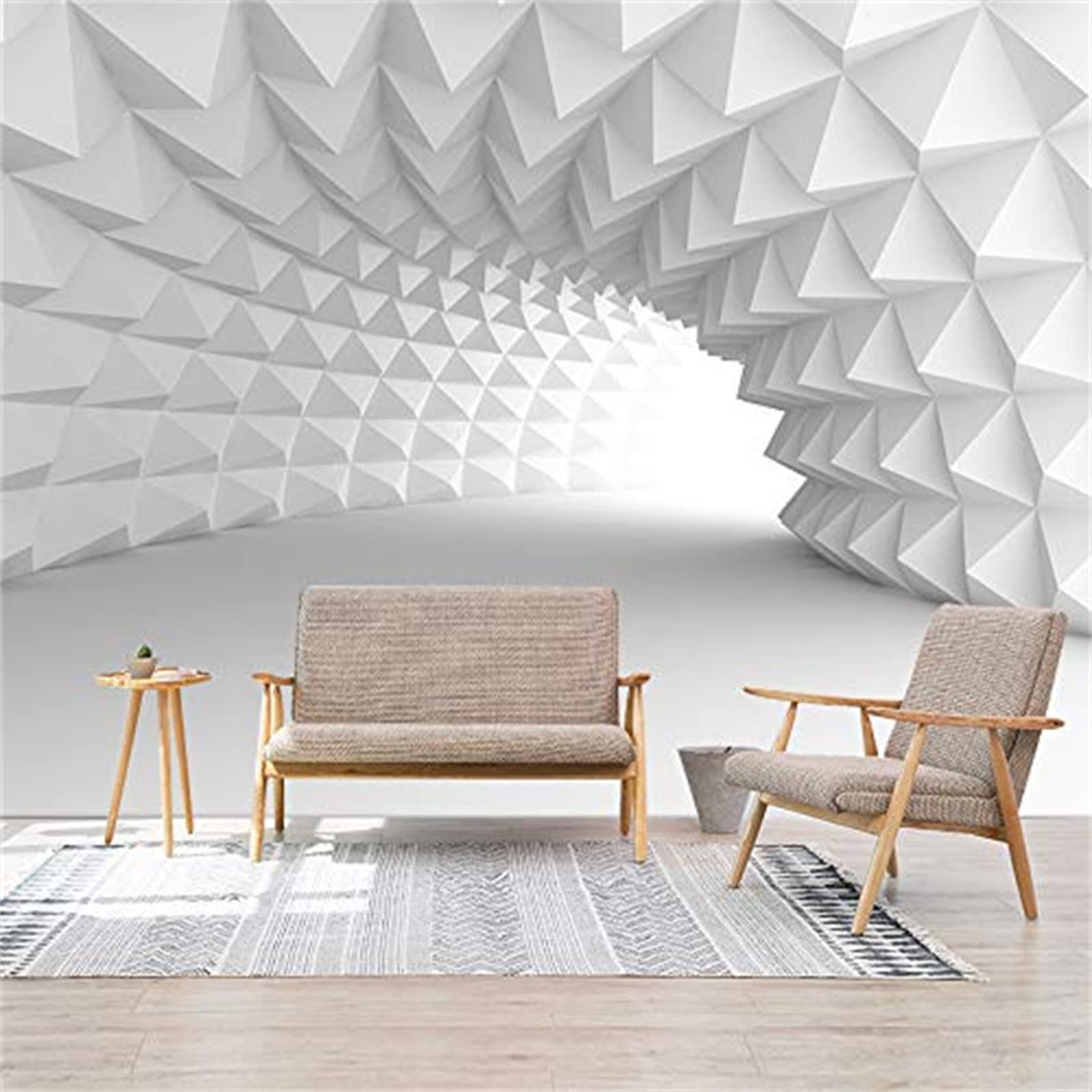 FLFK 3D Abstract Arch Tunnel Peel and Stick Wallpaper - Large Self-Adhesive Wall Mural (118