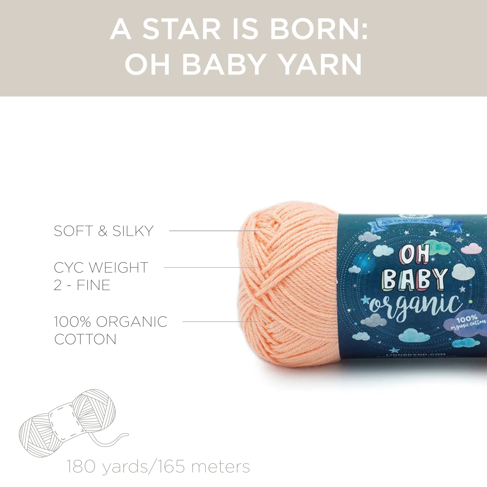 (3 Pack) Lion Brand Yarn Oh Baby Yarn - Soft Baby Pink Rose Color - Perfect for Knitting Baby Blankets, Hats & Crochet Projects
