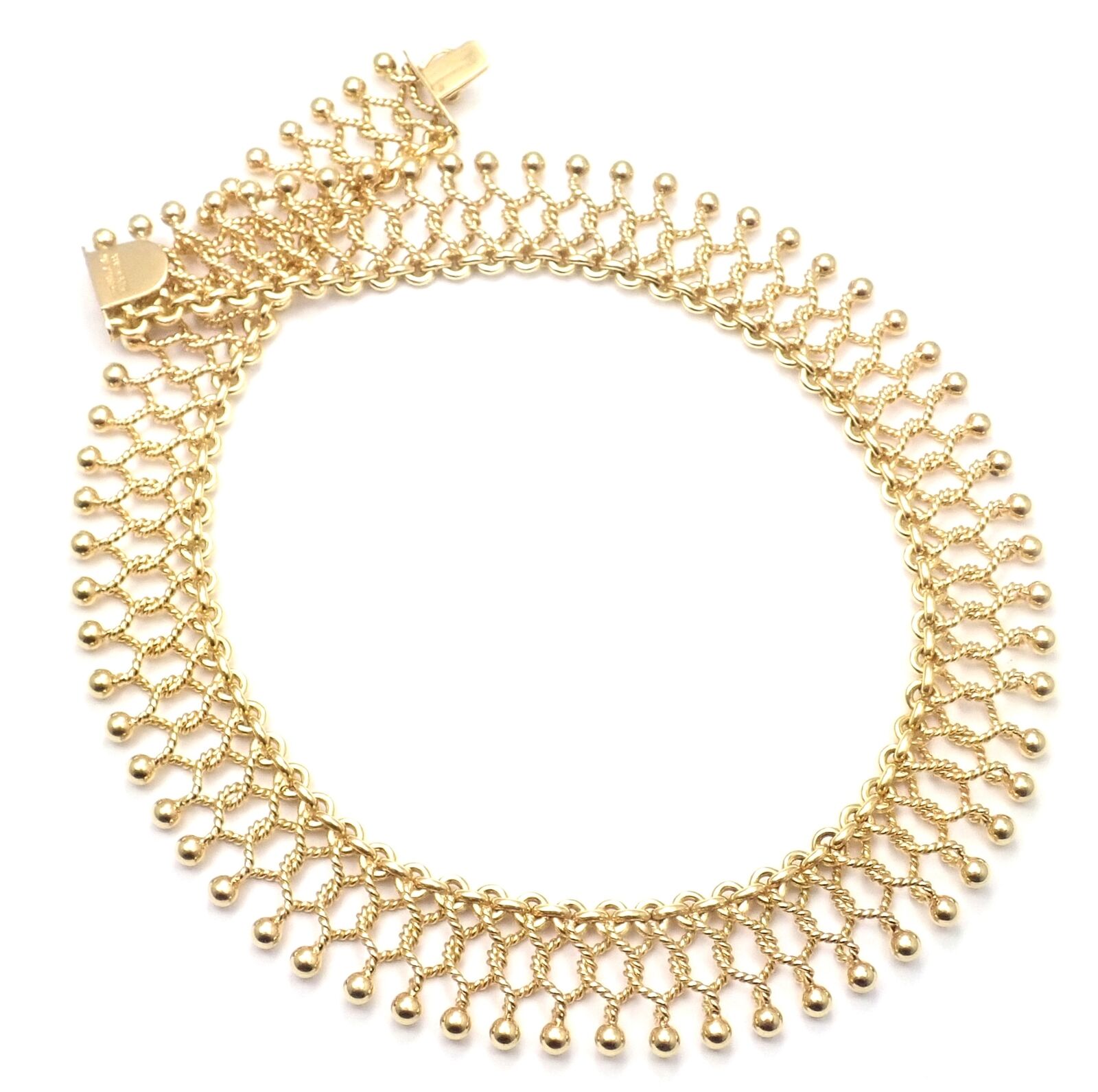 Authentic Vintage Tiffany & Co 18k Yellow Gold Cleopatra Collar Link Necklace - Elegant Statement Jewelry for Women, Perfect for Parties, Weddings & Special Occasions