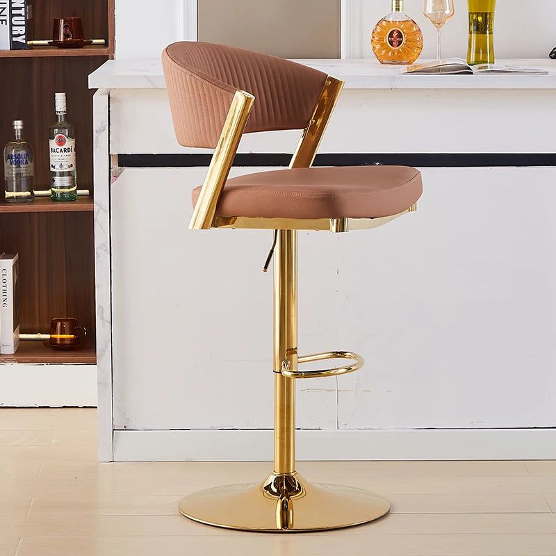 Narrow Bar Stools for Kitchen Counter - Adjustable Height Metal Bar Stools with Backrest, Modern Auxiliary Stools for Home, Bar, Cafe & Restaurant Use
