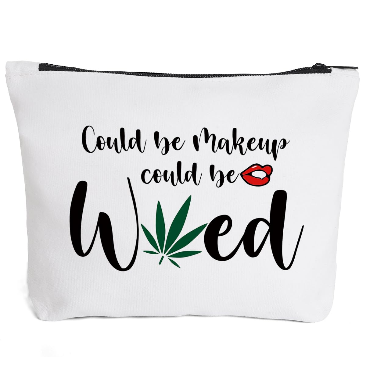 Fokongna Funny Makeup Bag - Weed Design Cosmetic Organizer for Women, Best Friend Gag Gift, Sister Travel Toiletry Case for Birthday & Christmas, Perfect for Daily Use & Travel Accessories
