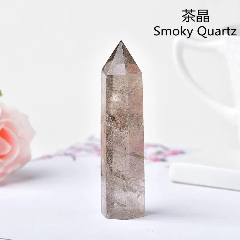 Natural Green Moss Agate Crystal Point - 60-70mm Transparent Quartz Stone for Home Decor, Feng Shui, Jewelry Making & Healing Meditation (1PC)