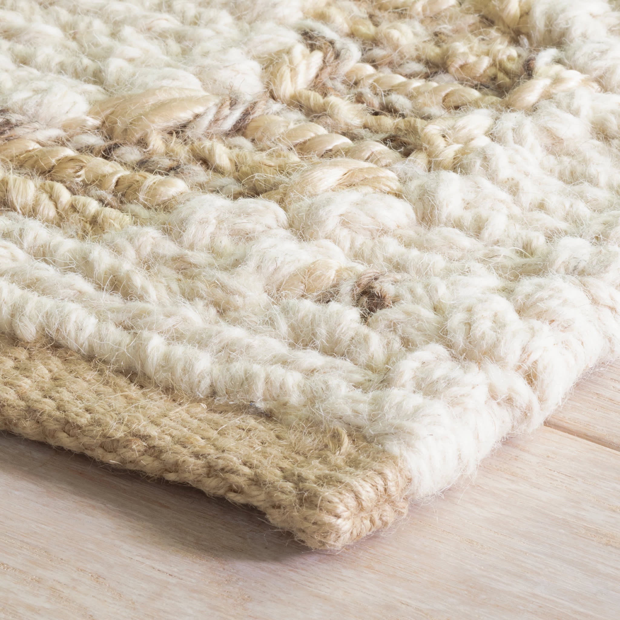 Handwoven Jute Area Rug - Natural Neutral Bohemian Style Floor Mat for Living Room, Bedroom & Nursery | Eco-Friendly Home Decor