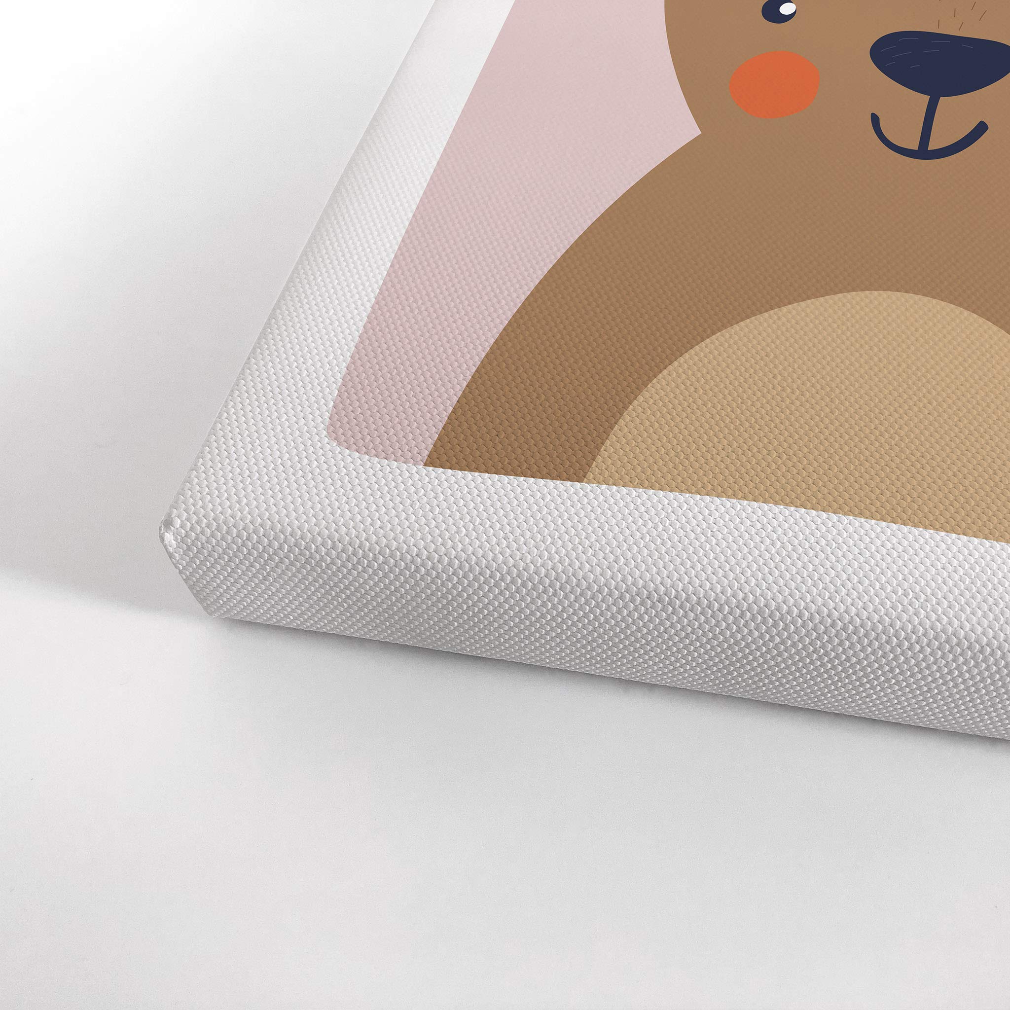 Cute Deer Pink Background Canvas Print - Kids Room Decor, Nursery Wall Art, Baby Room Decoration - Ready to Hang 40x30 Inches - Made in USA | Perfect for Children's Bedroom, Playroom & Nursery Decor