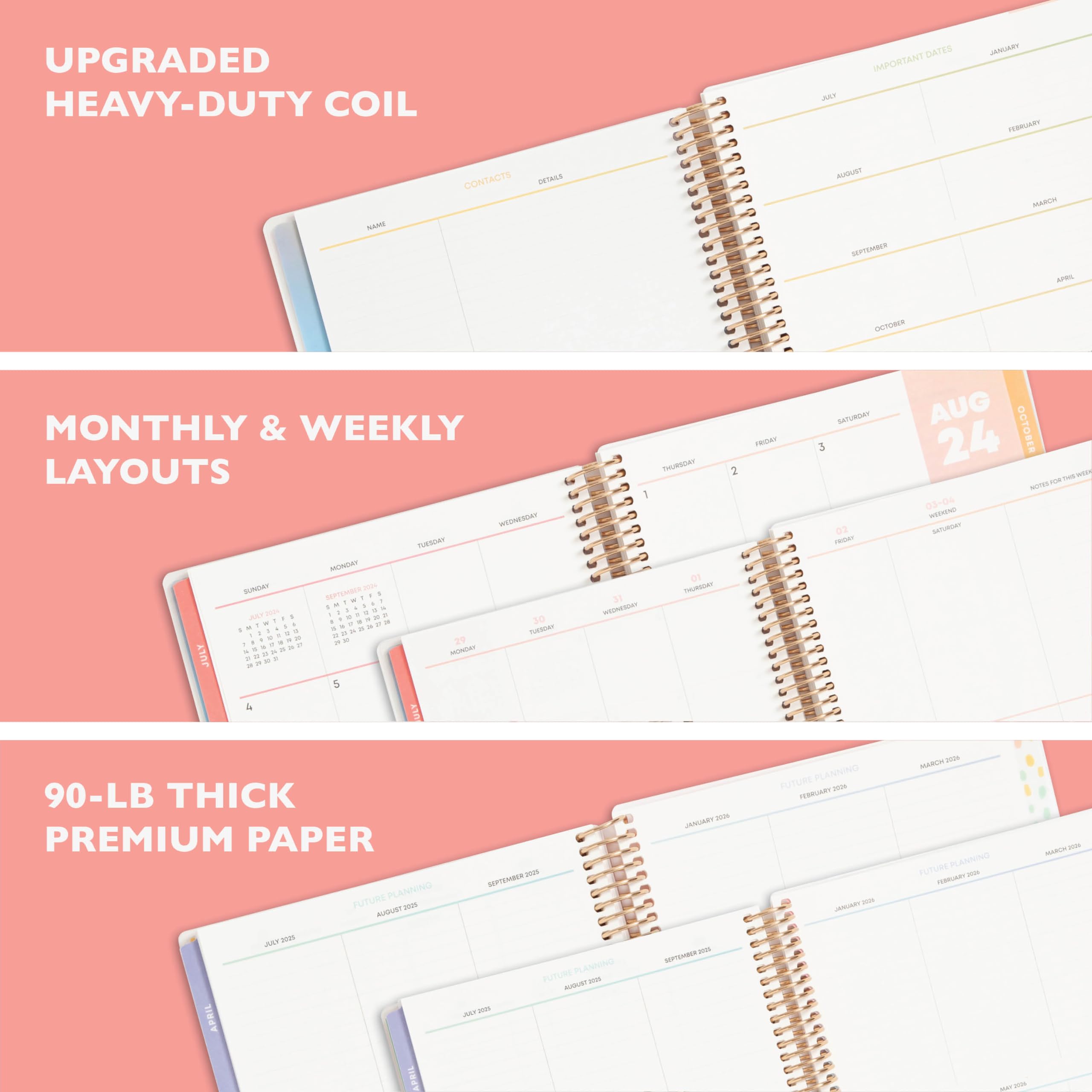 Blue Sky Livewell 2024-2025 Academic Planner - 7x9 Inch Weekly & Monthly Organizer with Floral Flexible Wirebound Cover - Perfect for Students, Teachers & Office Professionals - School, Work & Personal Scheduling