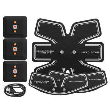 USB Muscle Stimulator Kit - EMS Abdominal & Arm Trainer for Home Workout - Toning & Strengthening Device for Fitness & Body Shaping - Squishy Gel Electrode Pads for Pain Relief & Muscle Recovery