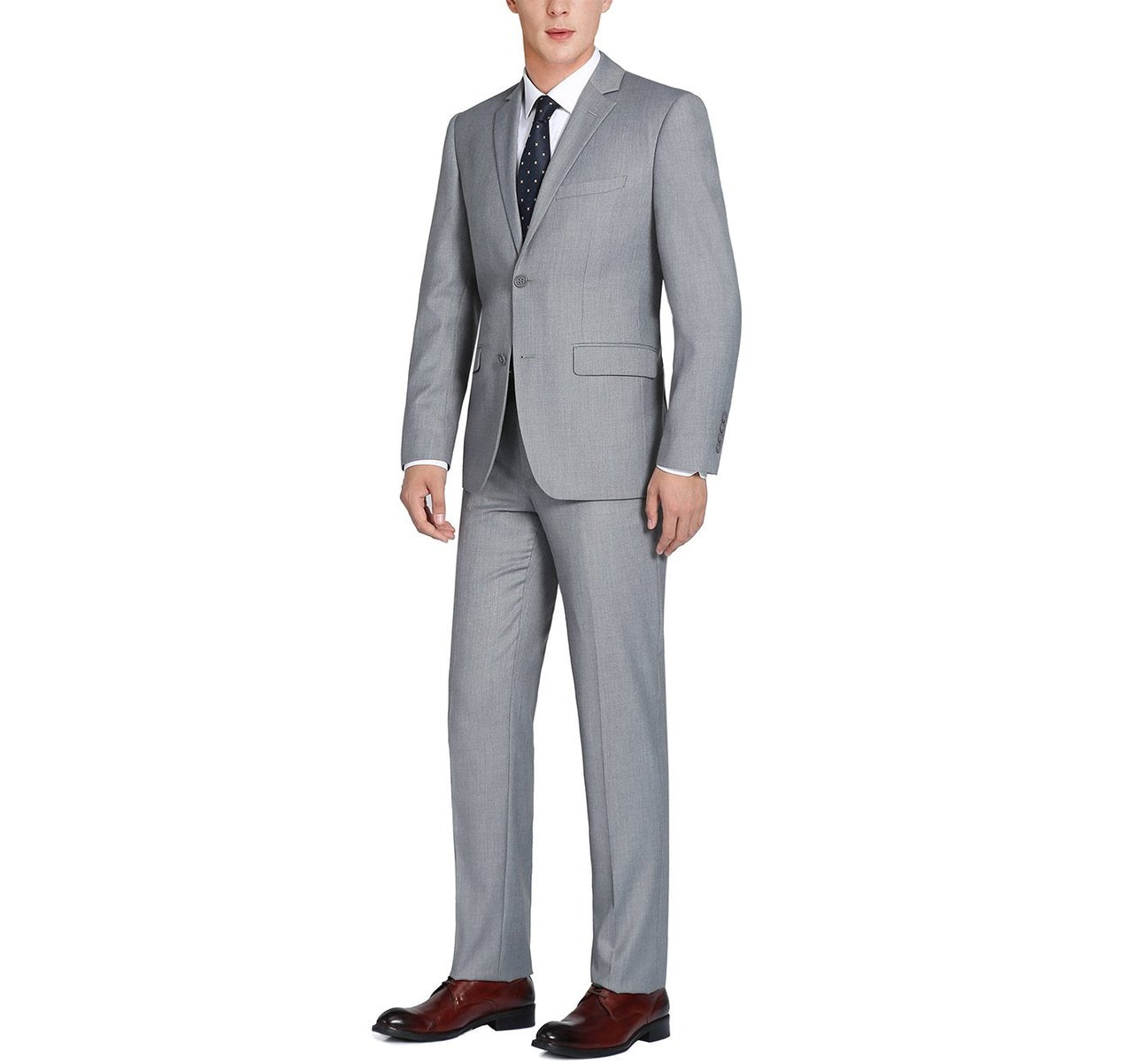 Alessandro Vitello by Renoir 2-Piece Slim Fit Single Breasted Suit for Men - Modern Business & Wedding Attire