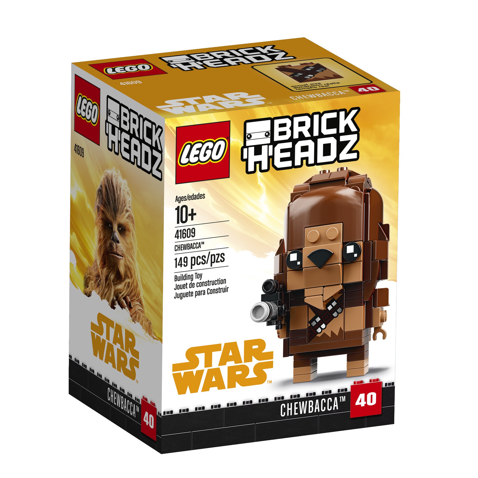 LEGO BrickHeadz Chewbacca 41609 Star Wars Building Kit (149 Pieces) - Perfect for Collectors, Gifts & Kids Play | Build & Display Your Favorite Star Wars Character